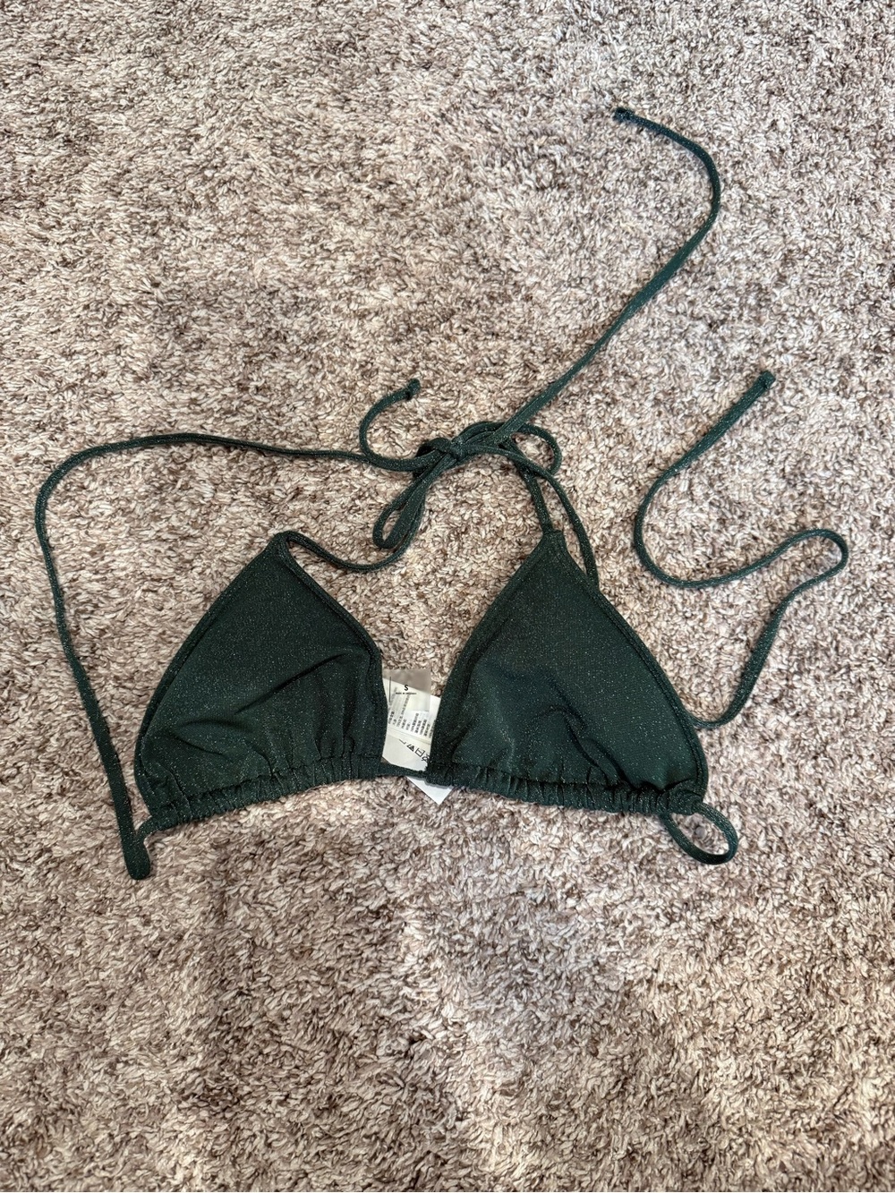 Abercrombie & FitchShimmery Dark Green Triangle Bikini Top